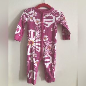 Carter’s Baby Girl Button Up Onesie - Pink Hawaiian Floral Print 9M Onesie